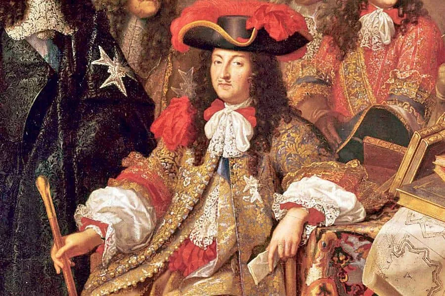 King Louis the XIV sporting a silk cravat, a precursor to the modern scarf