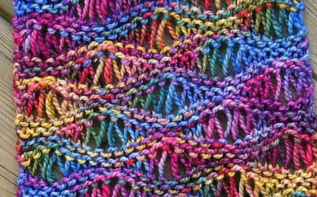 Wavy drop stitch scarf by Christine Vogel