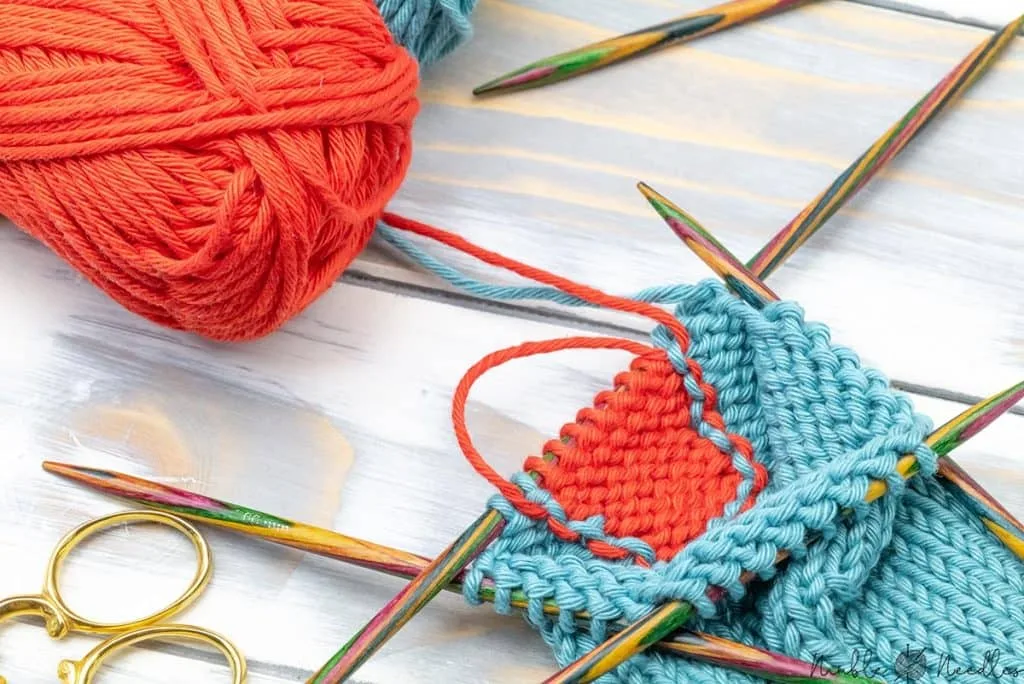 Intarsia knit in the round on circular needles