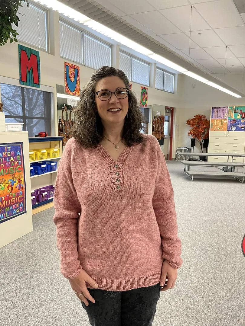 Alyssa modeling her custom fit bootcamp sweater
