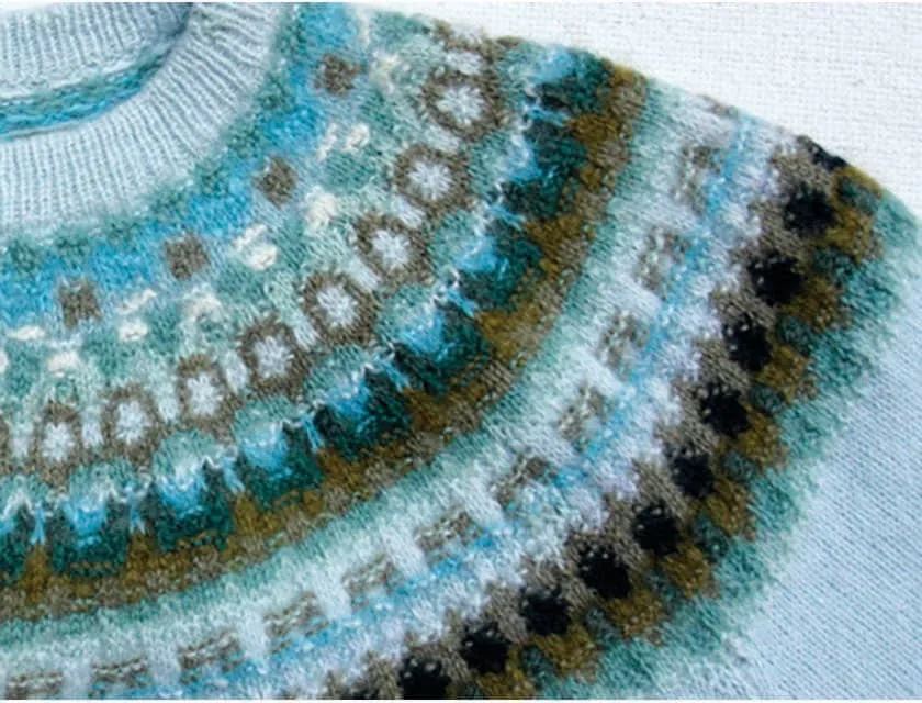Bohus patterns often use purl stitches and 3+ colors in a single round