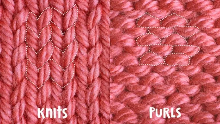 The difference between knits and purls