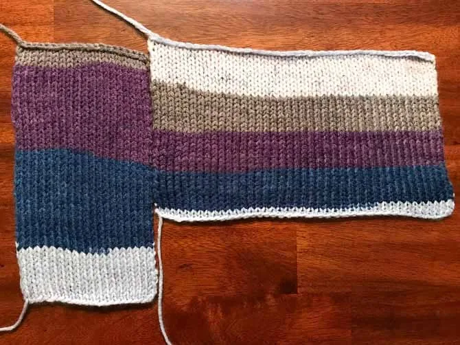 The fabric width effects the size of the stripes