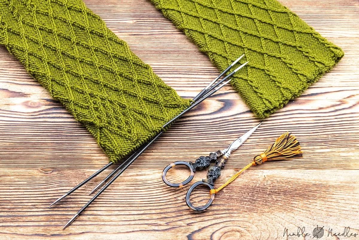Example of Bavarian Twisted Knitting via Nimble Needles