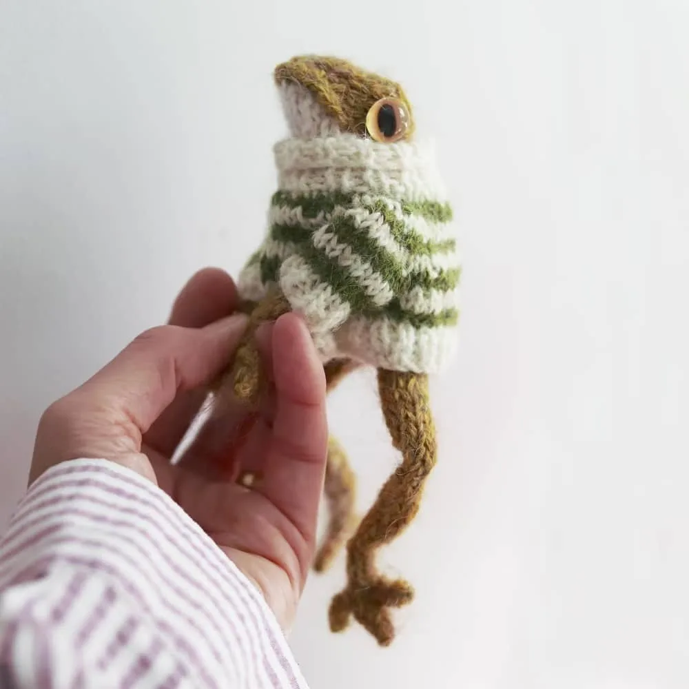 The famous TikTok frog pattern from Dot Pebble Knits