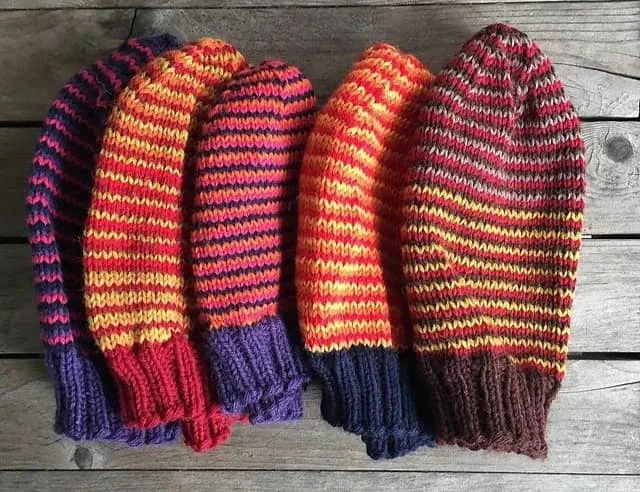 Stashbusting Helical Hats by Jessica Rose